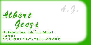 albert geczi business card